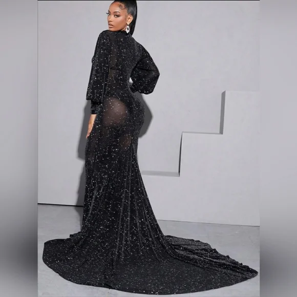 knee length dresses for ladies Sweetheart Neck Lantern Sleeve Mesh Overlay Bustier Dress  Parthea Fashion